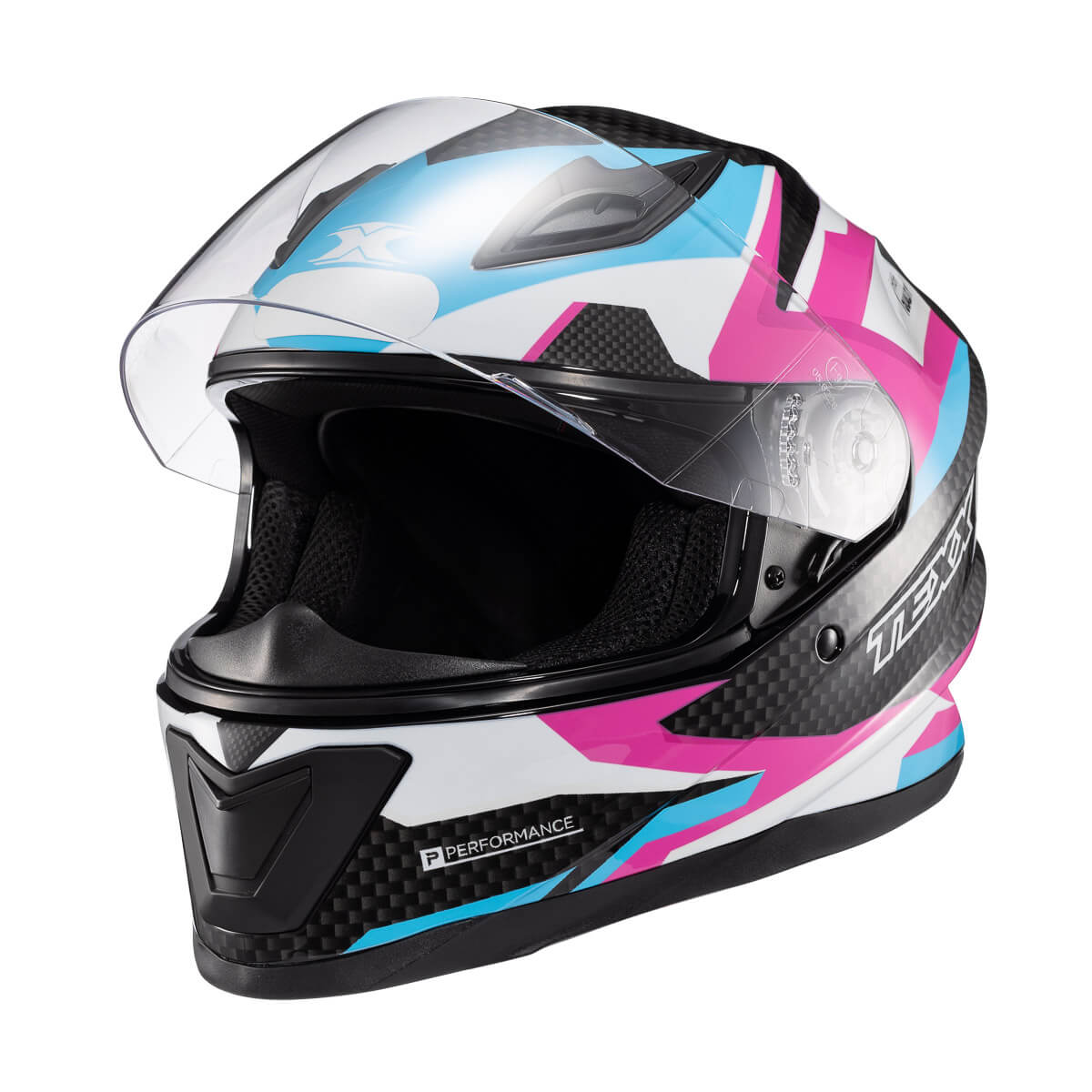 CAPACETE TEXX FECHADO HAWK RIDE AZUL ROSA BRANCO PRETO