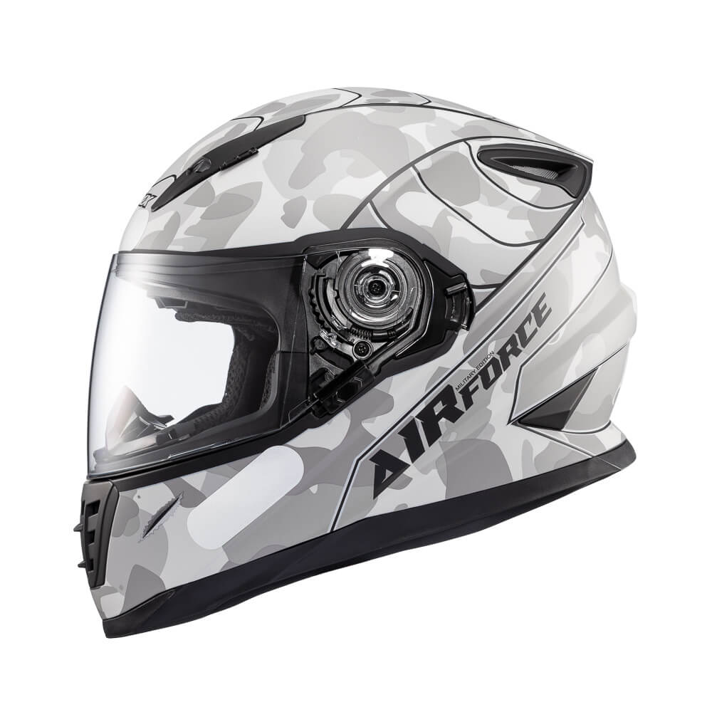 CAPACETE TEXX FECHADO WING AIRFORCE PRETO E CINZA